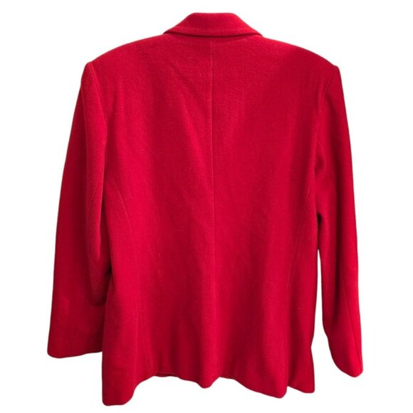 Vintage Summit Hill Red Wool Cashmere Blend Blazer Size 8 Petite Collection - Picture 2 of 7